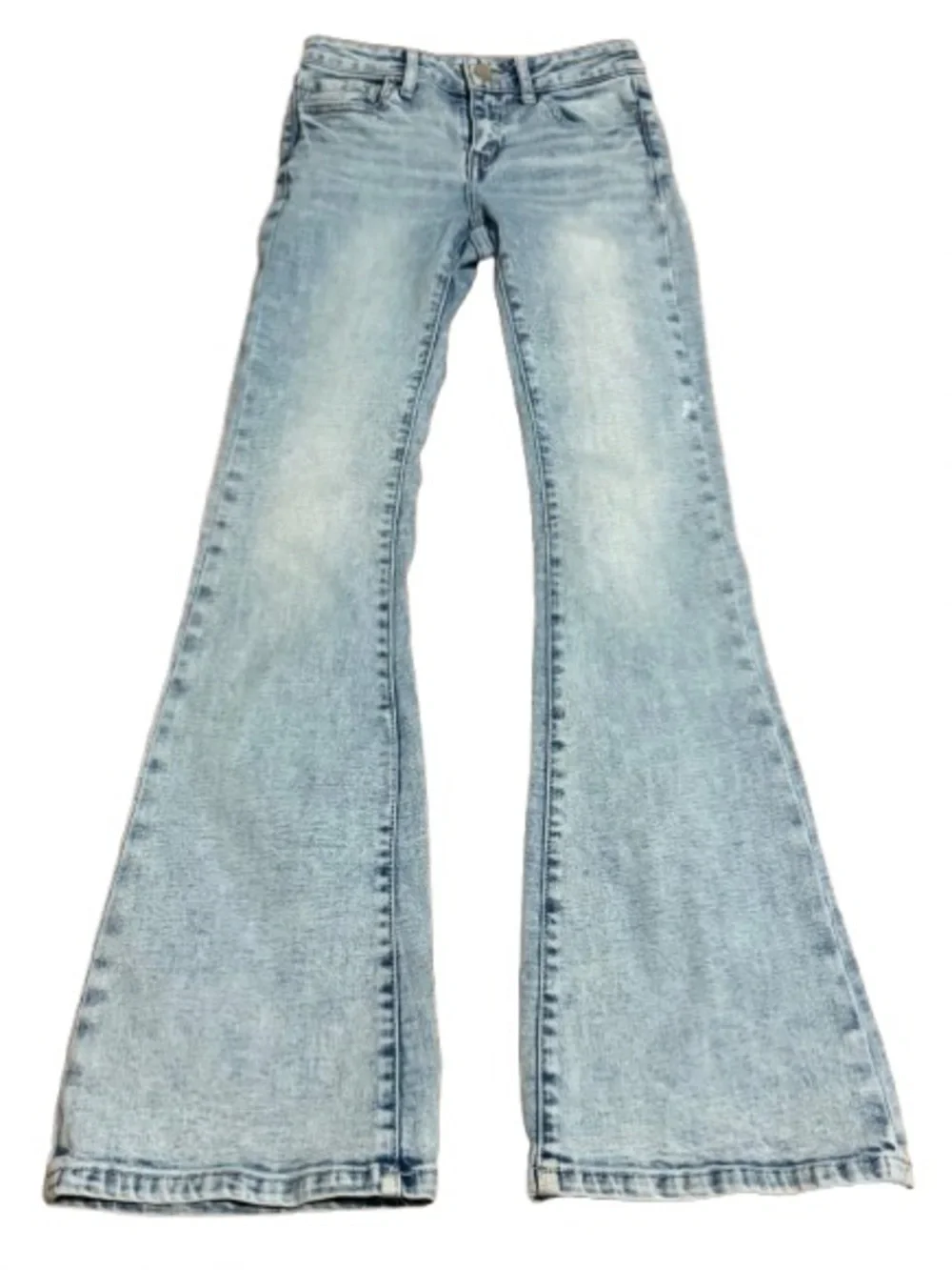 Buckle Girls High-Rise Light Blue Flare Jeans Wide Leg Size 12L